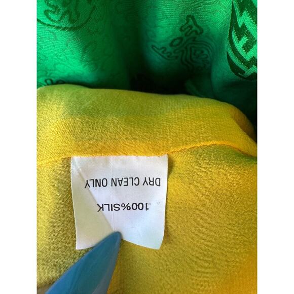Vintage Mode Elegante 100% Silk Green Chinese Jacket SZ L Kowloon Hong Kong RARE - Picture 6 of 10